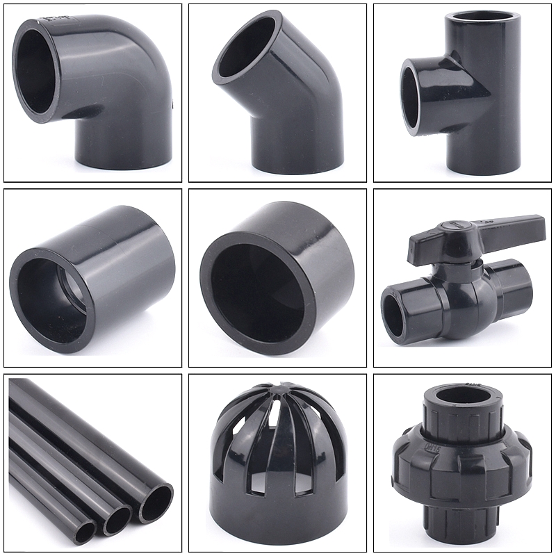 Aquarium Fish Black - 20-50mm Nero UPVC Tubo Connettore Acquario