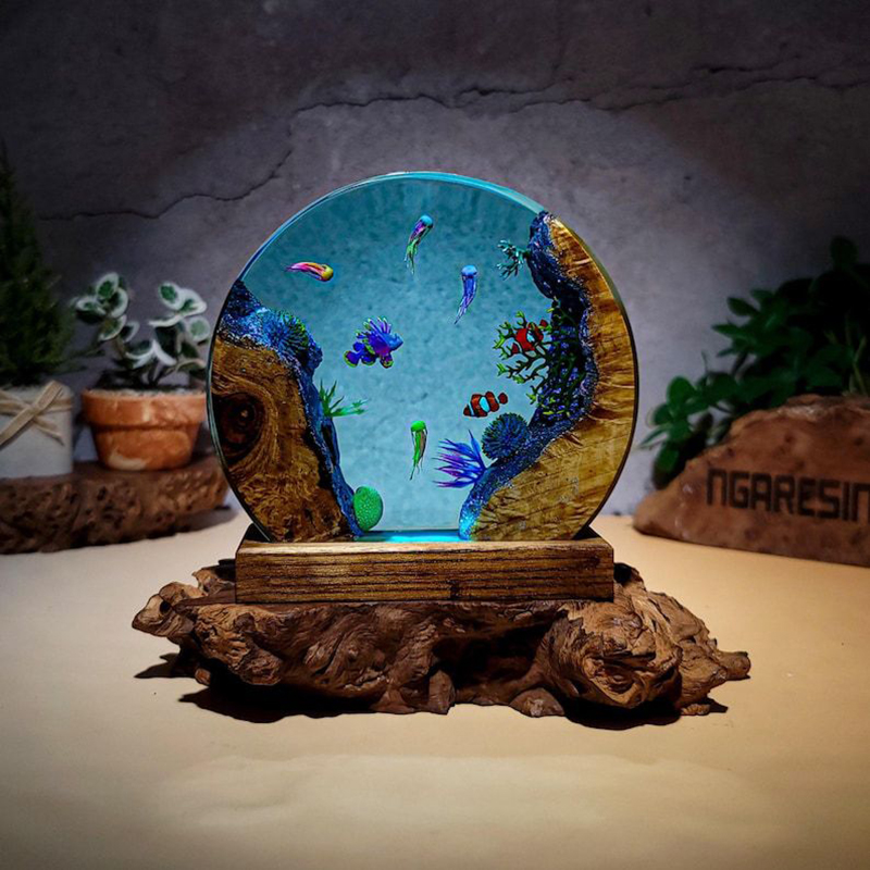 Aquarium Fishes - Lampada da Tavolo in Resina con