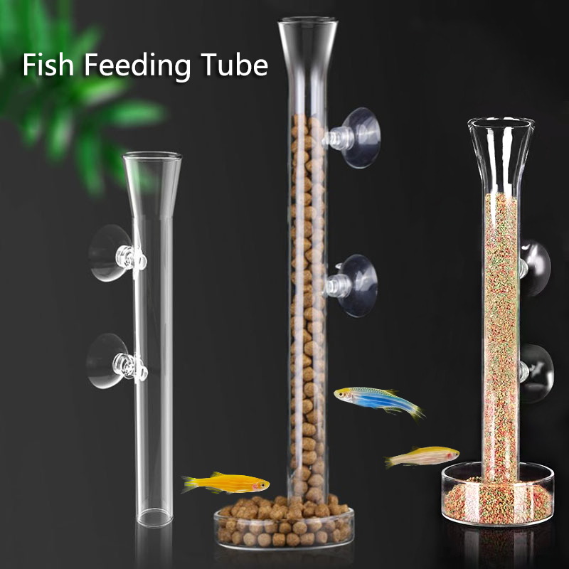 Aquarium Fish Jar - Mangiatoia per acquario in vetro tubo