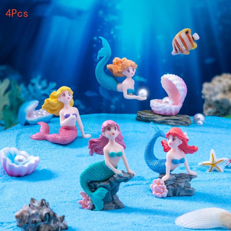 Aquarium Fish Quarantine - Set di 4 Ornamenti in Plastica