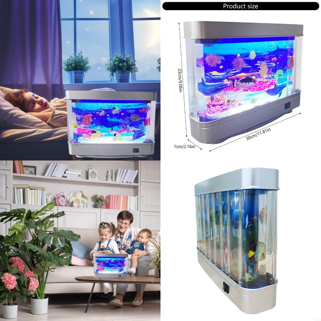 Aquarium Fish Background - Lampada notturna USB a forma acquario