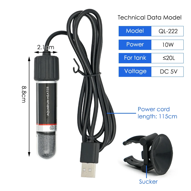 Asta riscaldante USB Mini acqu - Aquarium Heater Submersible recensione e prezzo