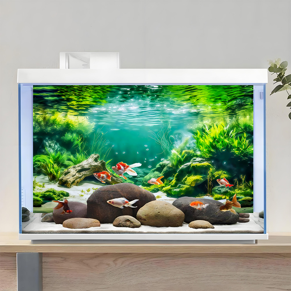 Rami di fiume sul fondo, dipin - Aquarium Fish Background recensione e prezzo